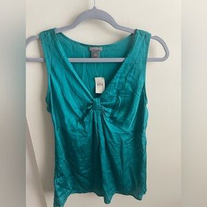 Ann Taylor Satin Turquoise Blouse